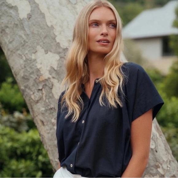 JENNI KAYNE Willow Blouse in Dark Blue - XL - Picture 1 of 13